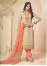 Ambarlyn Womens Partywear Salwar Kameez  Jacquard Organza Silk Embroidered